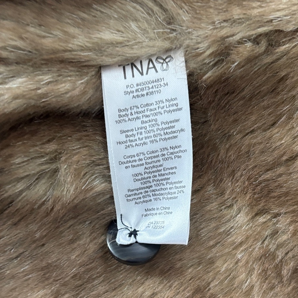 TNA Gray Military Jacket with Faux Fur Lining - Size Small - Picture 7 of 10